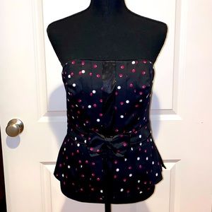 Strapless Black Satin Corset Top from White House Black Market. Size 6